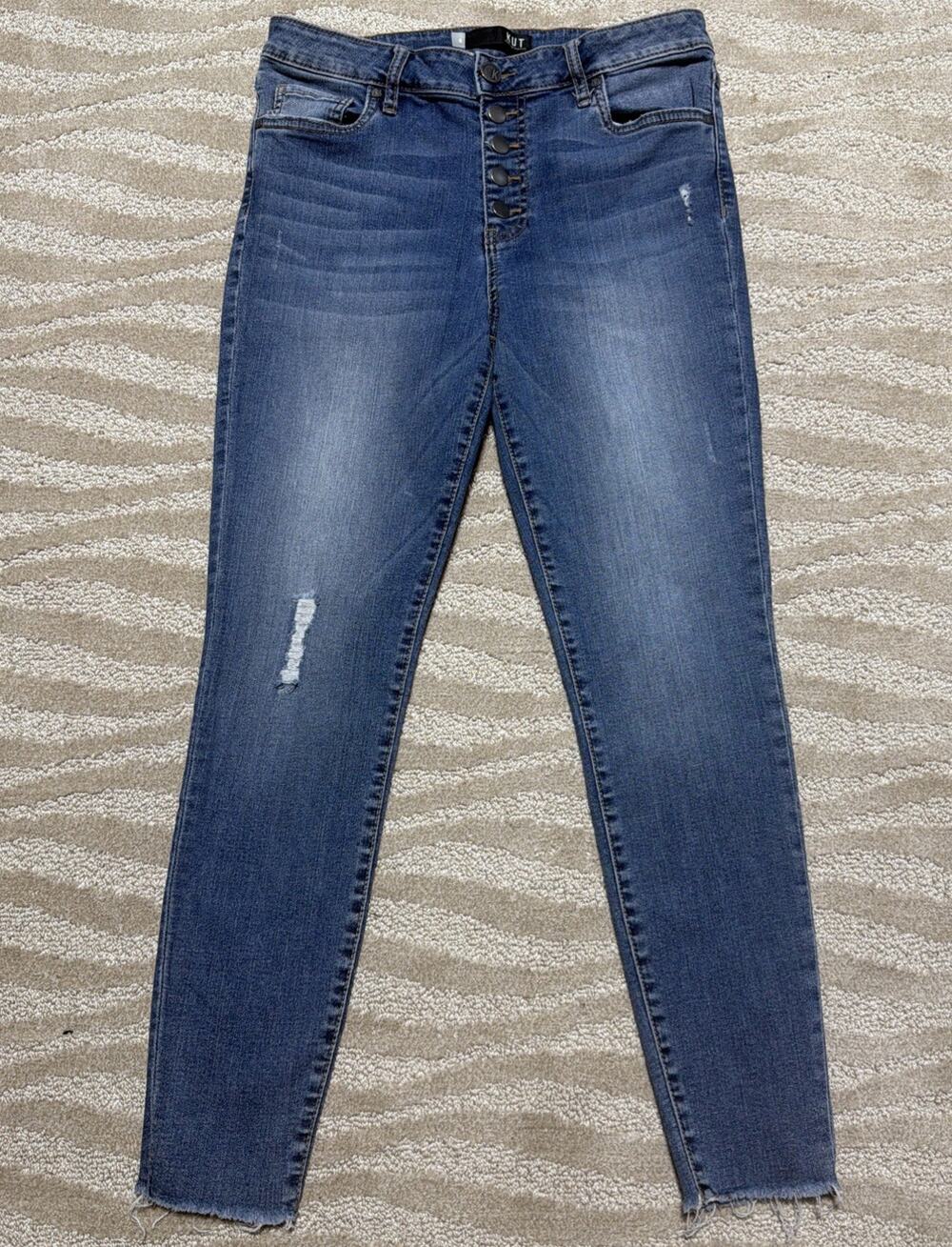 Kut From The Kloth Connie High Rise Ankle Skinny Womens Jeans Button Fly Size 8